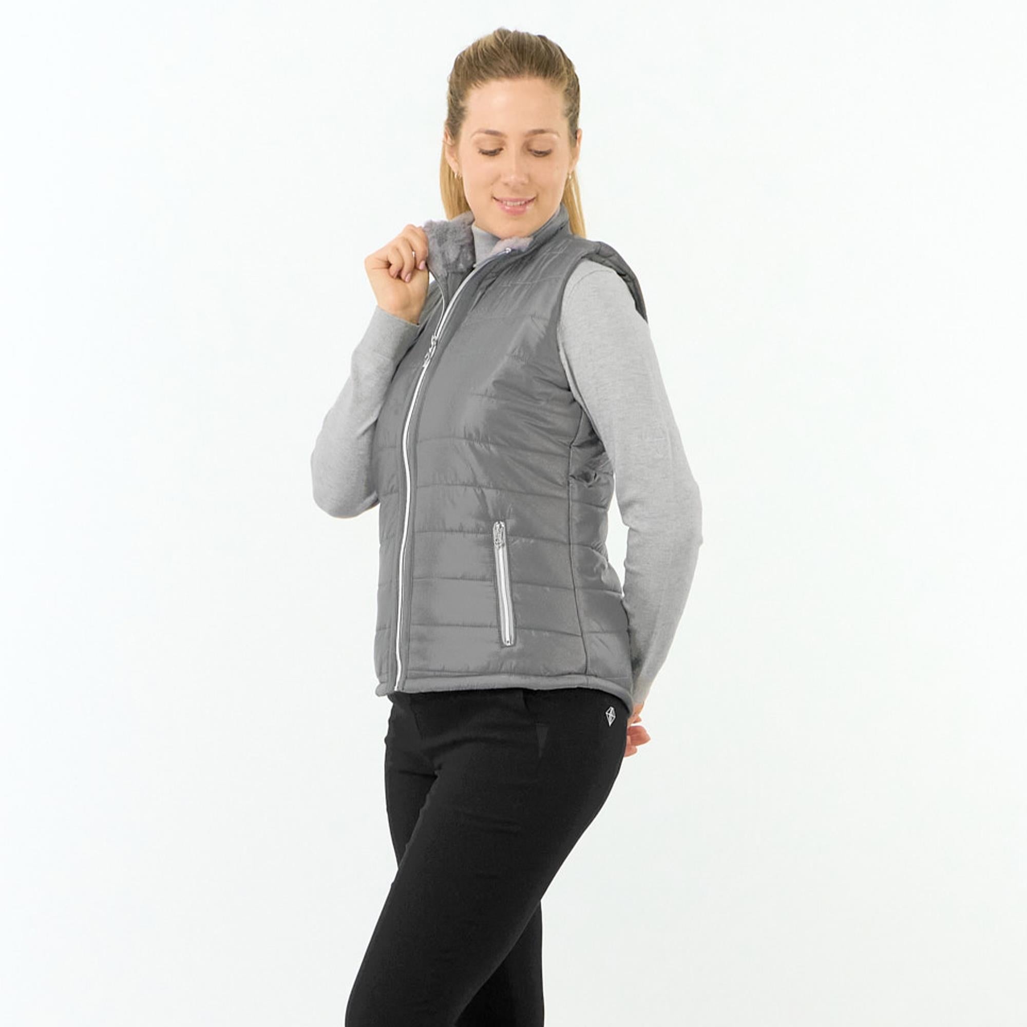 Pure Golf Hemisphere Faux Fur Ladies Golf Gilet Charcoal Grey